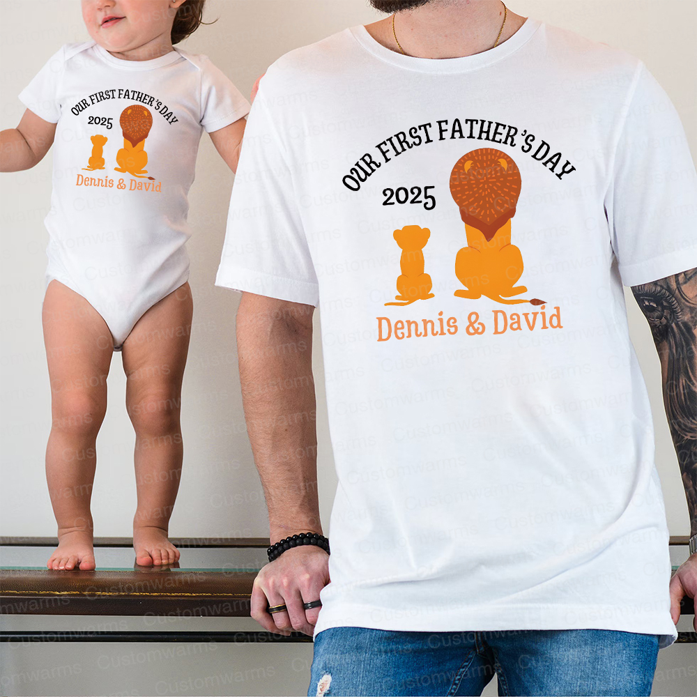 Personalized First Father's Day Daddy and Baby Outfit | CWFamily65