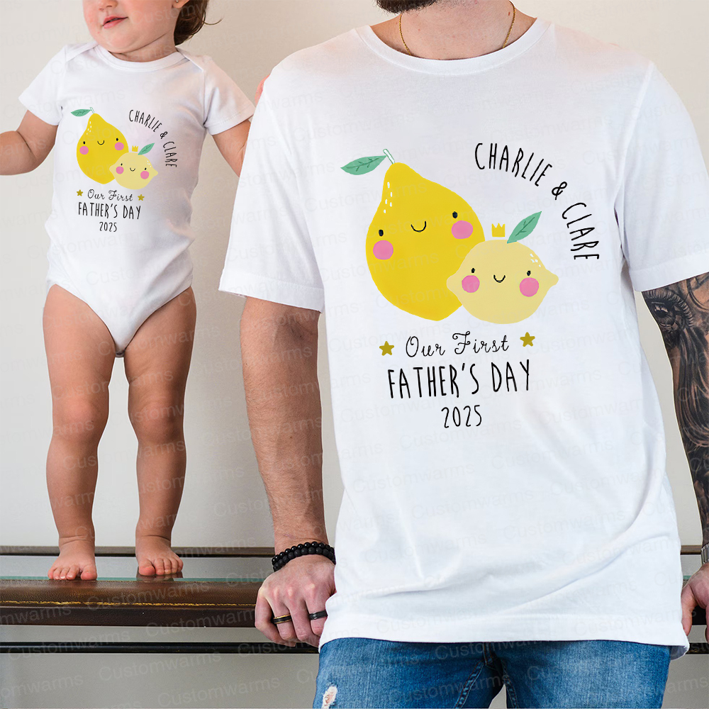 Personalized First Father's Day Daddy and Baby Outfit | CWFamily69