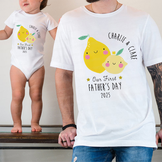 Personalized First Father's Day Daddy and Baby Outfit | CWFamily69