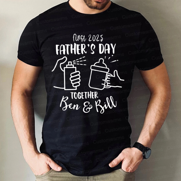 Personalized First Father's Day Daddy and Baby Outfit | CWFamily68
