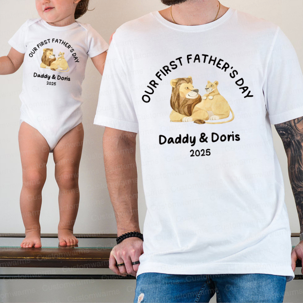 Personalized First Father's Day Daddy and Baby Outfit | CWFamily77