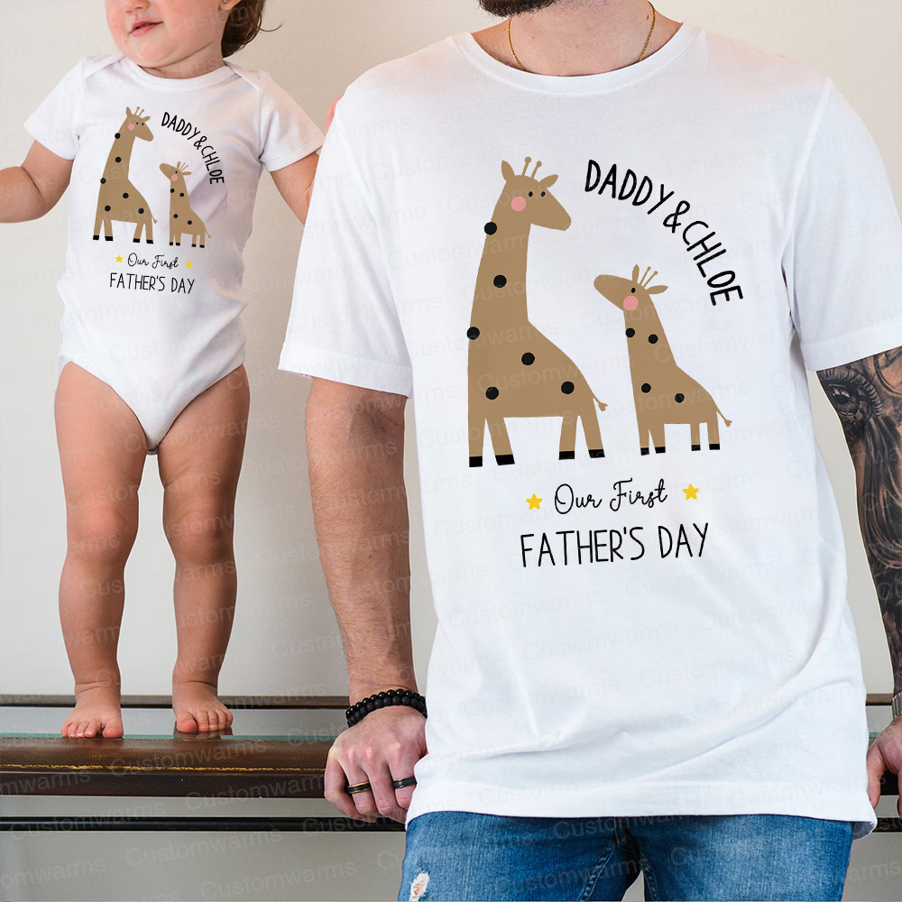Personalized First Father's Day Daddy and Baby Outfit | CWFamily79