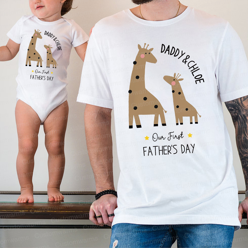 Personalized First Father's Day Daddy and Baby Outfit | CWFamily79