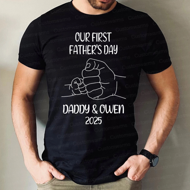 Personalized First Father's Day Daddy and Baby Outfit | CWFamily82