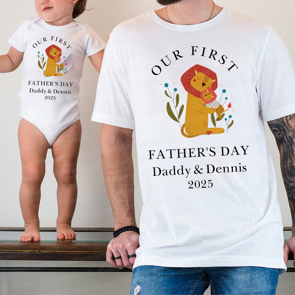 Personalized First Father's Day Daddy and Baby Outfit | CWFamily83