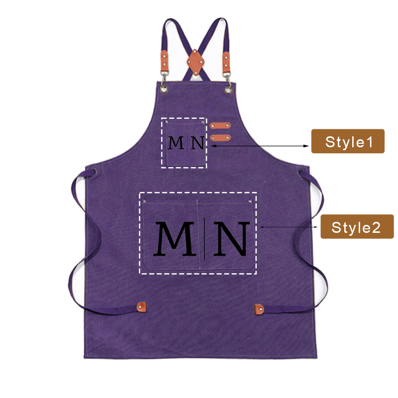 Personalized Name on Canvas Apron with Pockets for Unisex Adult | Apron22