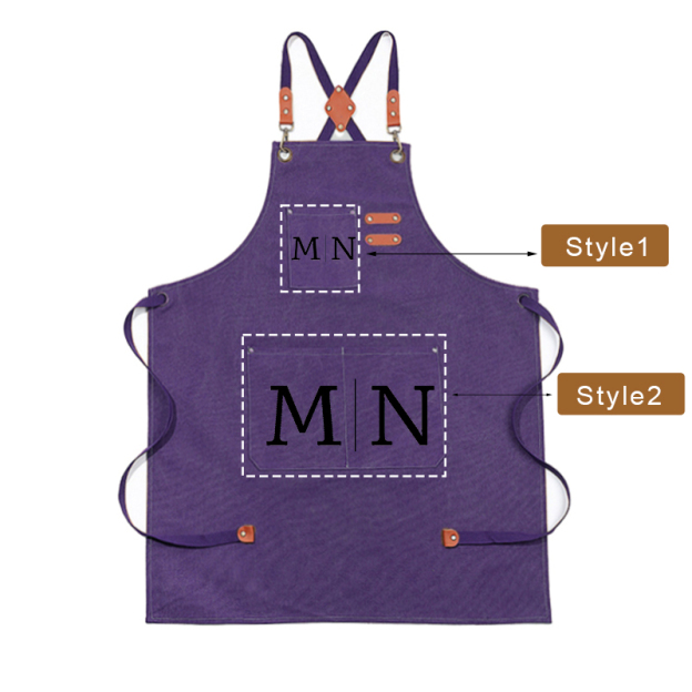 Personalized Name on Canvas Apron with Pockets for Unisex Adult | Apron22