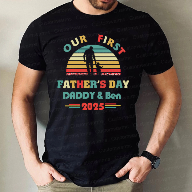 Personalized First Father's Day Daddy and Baby Outfit | CWFamily95
