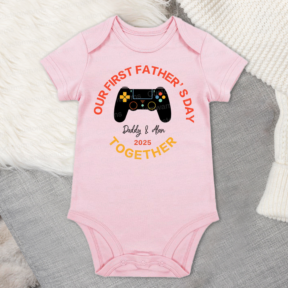 Personalized First Father's Day Daddy and Baby Outfit | CWFamily96