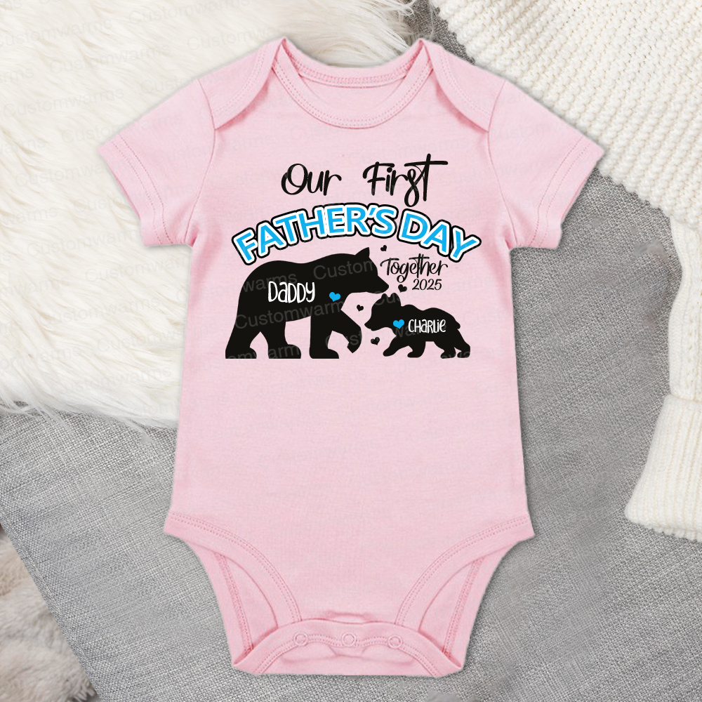 Personalized First Father's Day Daddy and Baby Outfit | CWFamily97