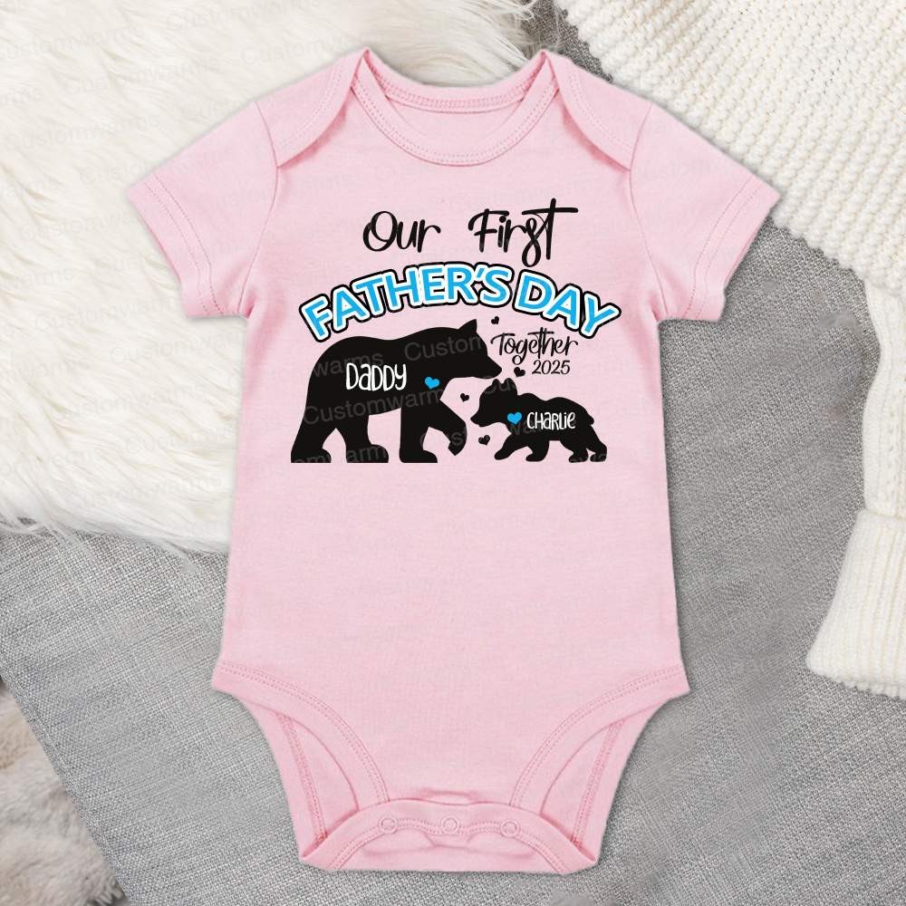Personalized First Father's Day Daddy and Baby Outfit | CWFamily97