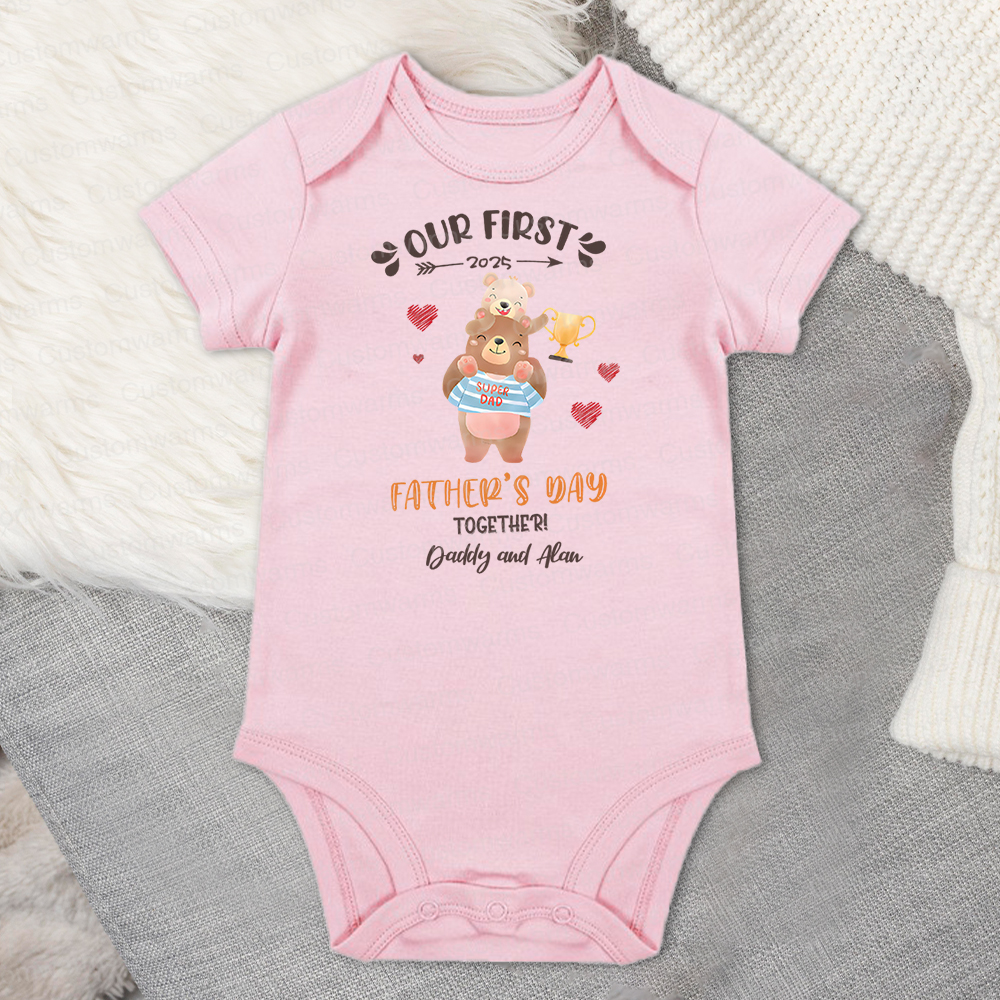 Personalized First Father's Day Daddy and Baby Outfit | CWFamily98
