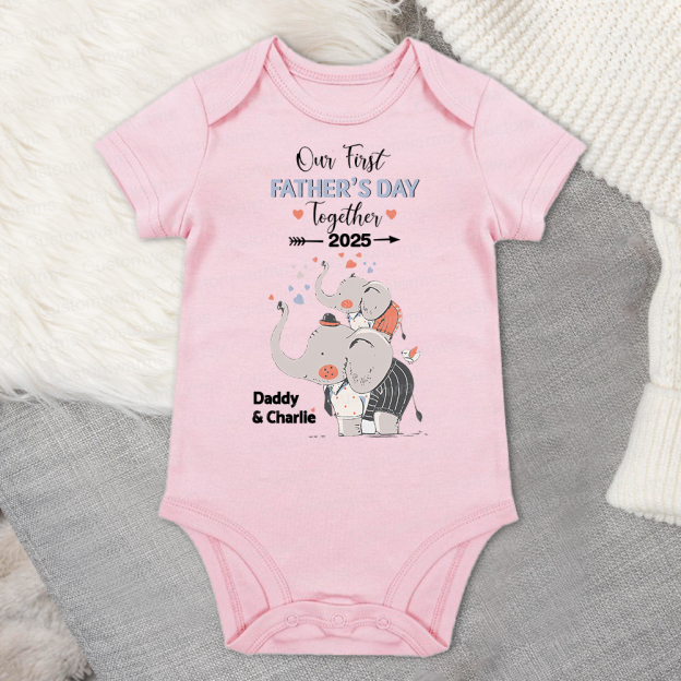 Personalized First Father's Day Daddy and Baby Outfit | CWFamily100