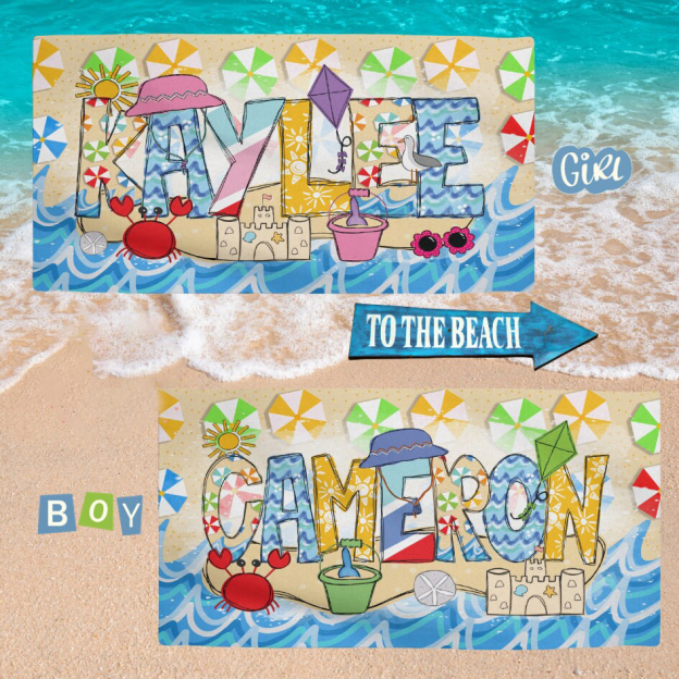 Personalized Lovely Kid Towel for Summer & Beach | CWTowel162