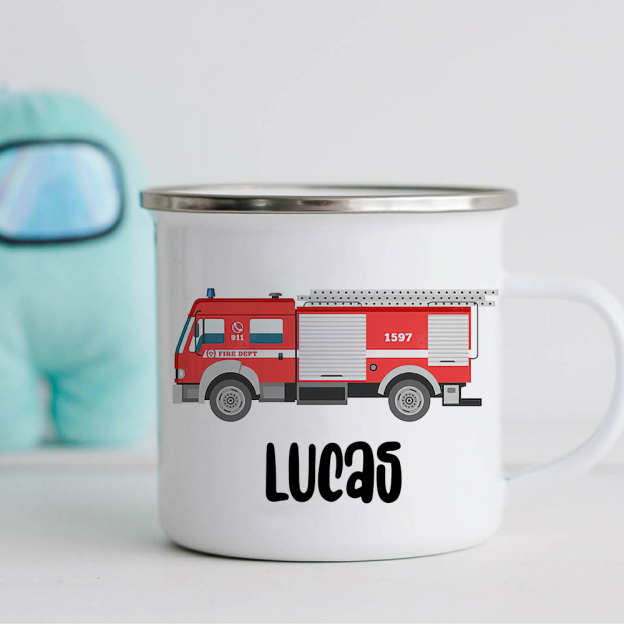 Personalised 12oz Fire Engines Mugs for Kids  | KidMug06