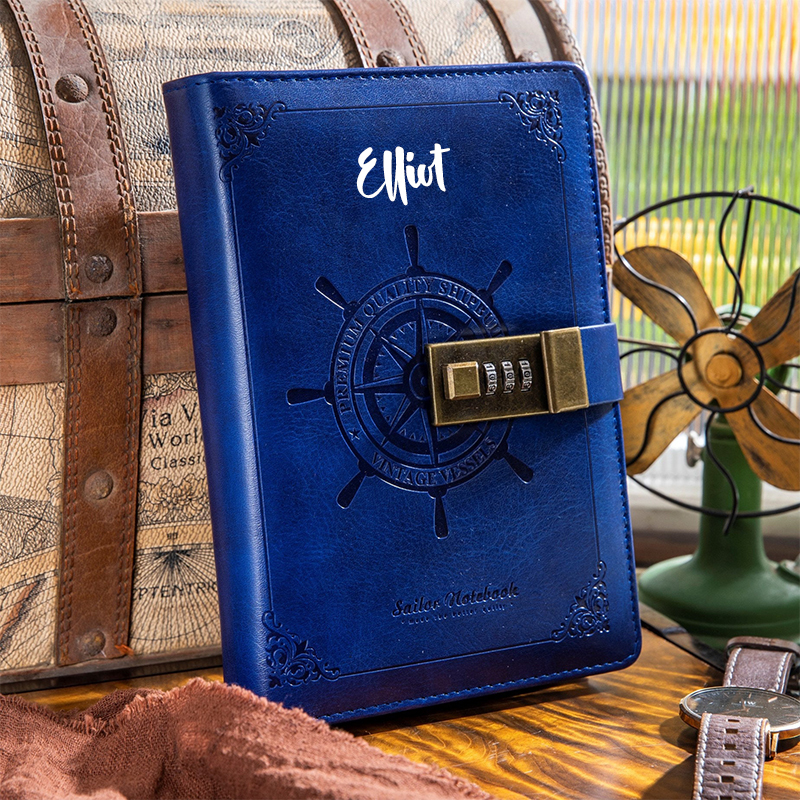 Personalized Vintage Helm Diary With Lock