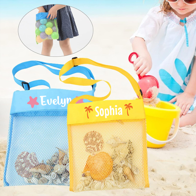 Personalized Seashell Collection Mesh Beach Bag | CWBeach148