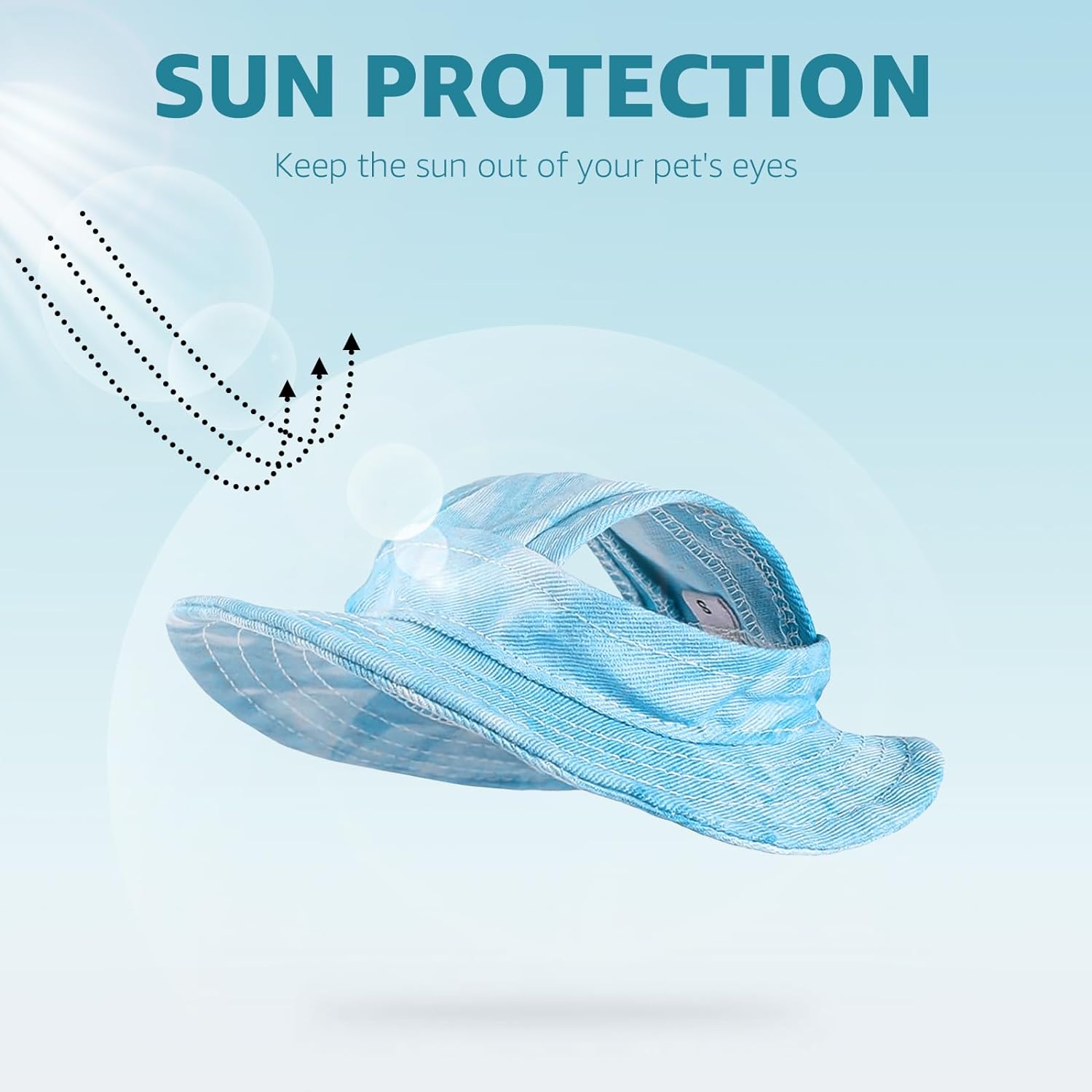 Personalized Embroidery Pet Sun Hat with Ear Holes | BKPet66