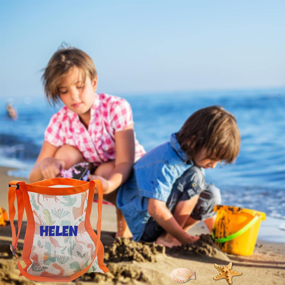 Personalized Seashell Mesh Adjustable Beach Bag | CWBeach168
