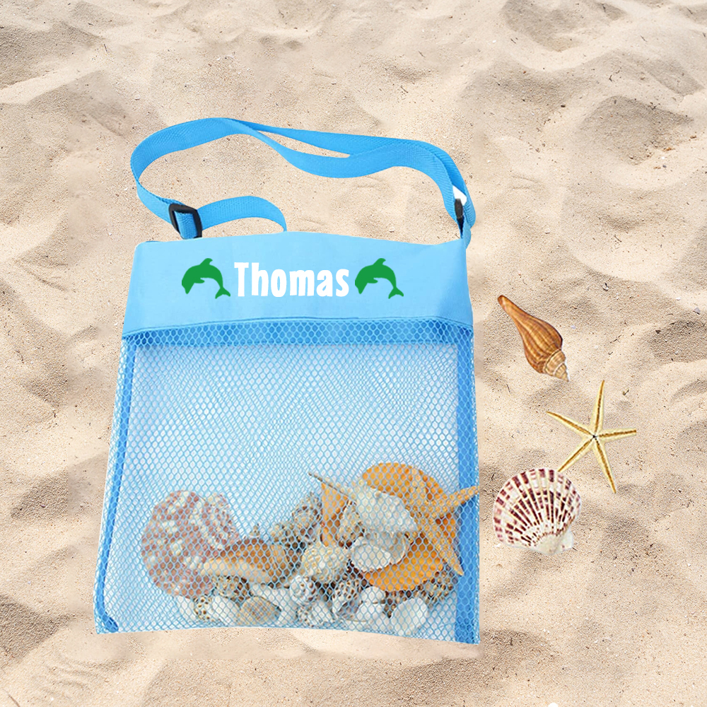 Personalized Seashell Collection Mesh Beach Bag | CWBeach148