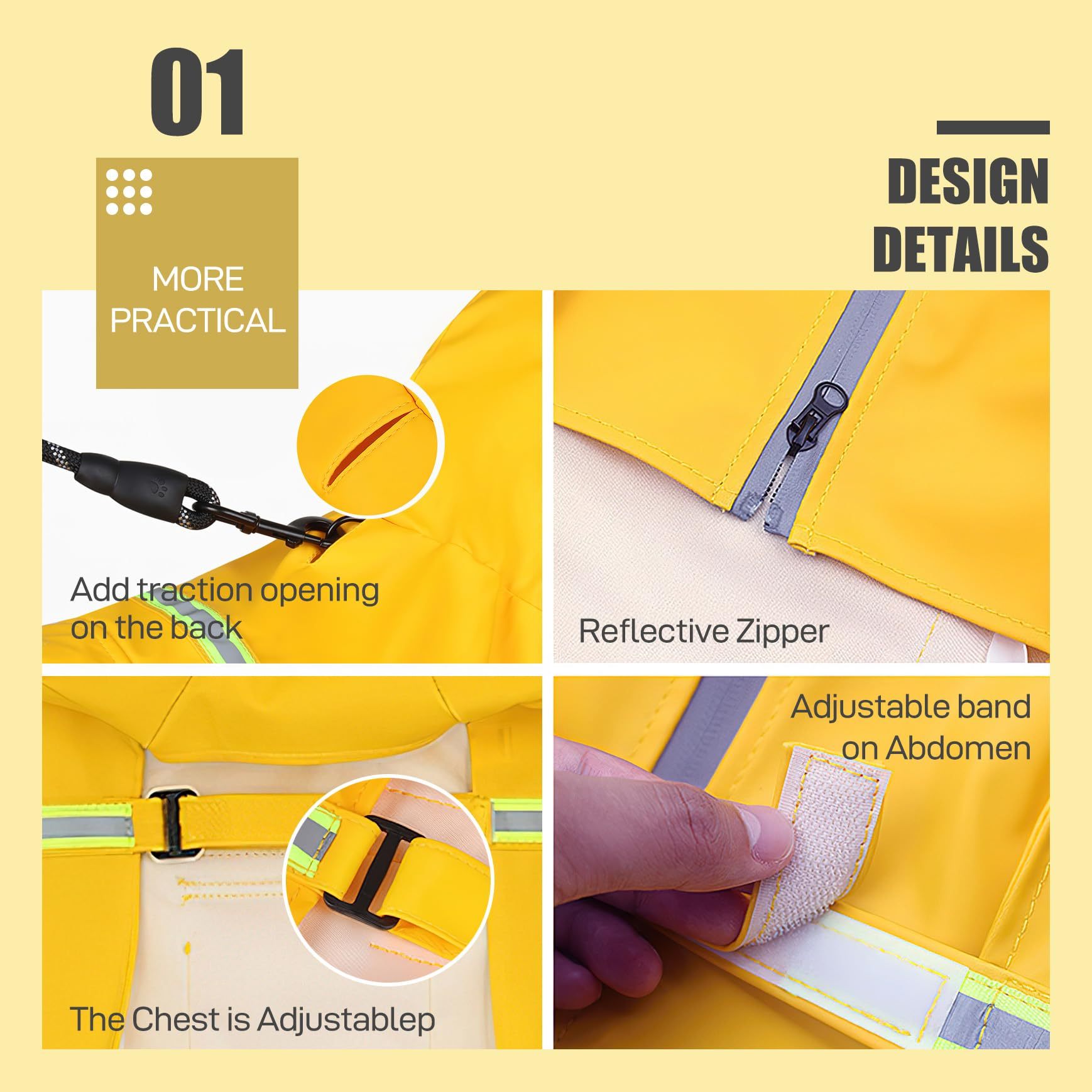 Personalized Pets Waterproof and Reflective Raincoat | BKPet152