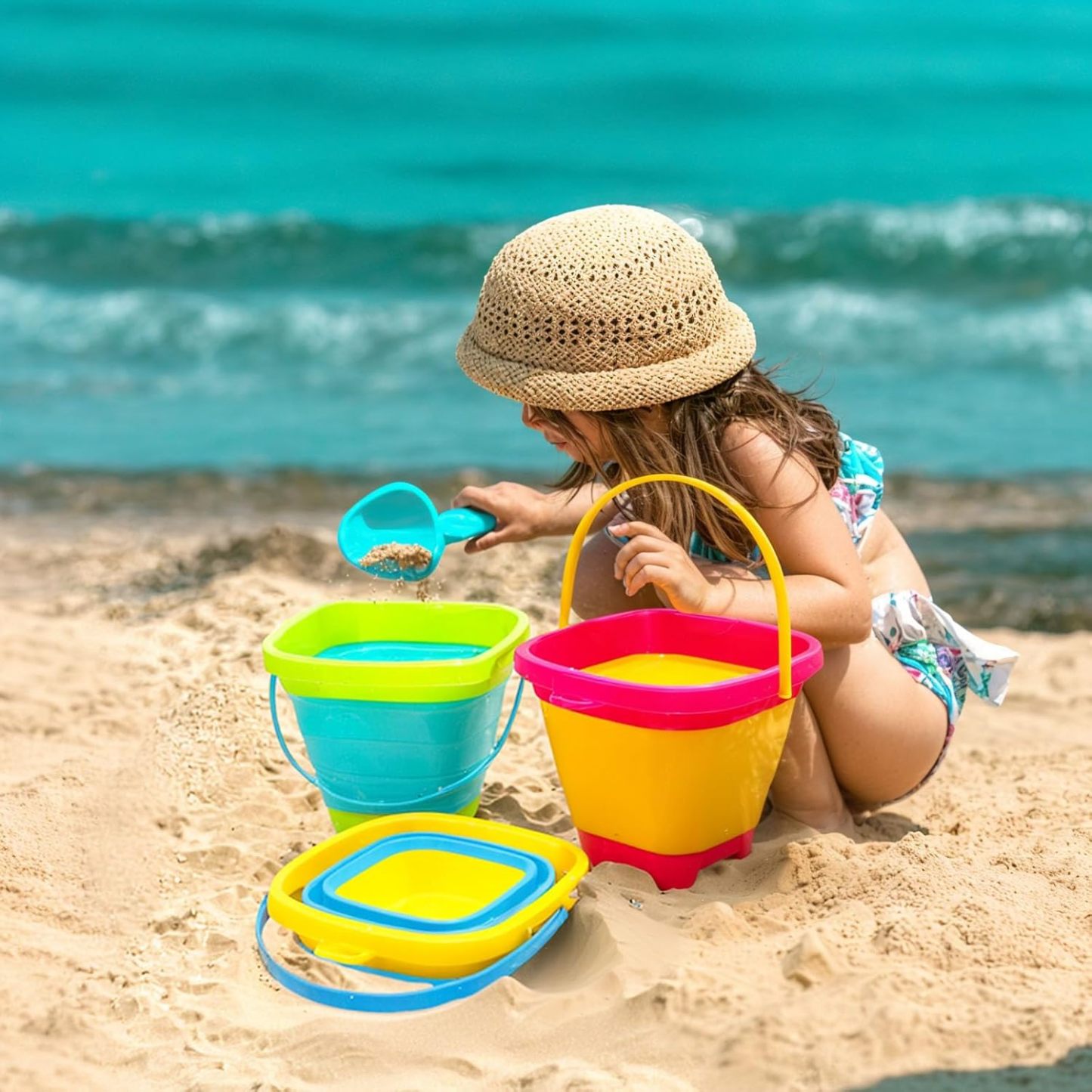 Personalized Kids Summer Beach Bucket Toys | CWBeach182
