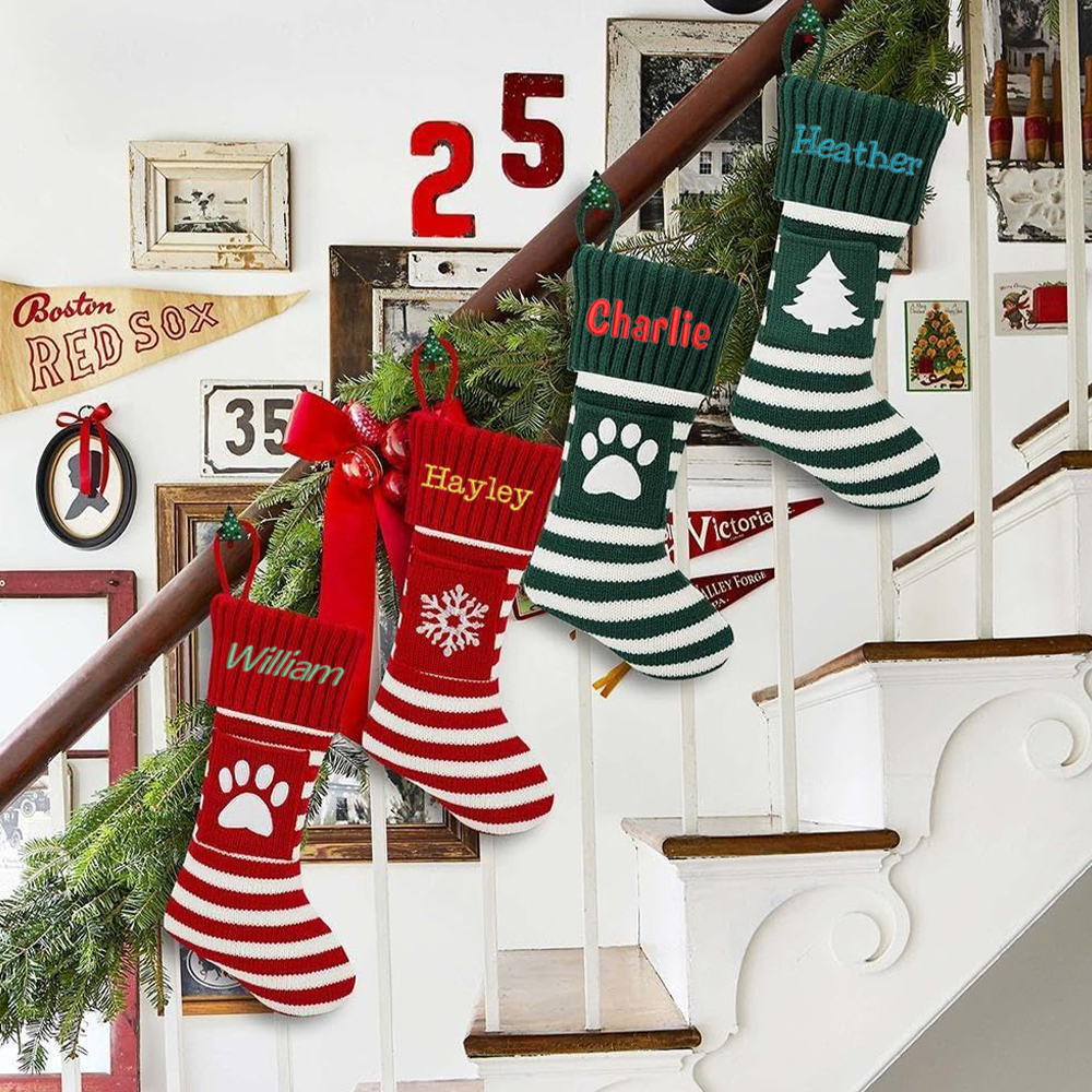 Personalized Embroidered Paw Christmas Stocking | MCGift49