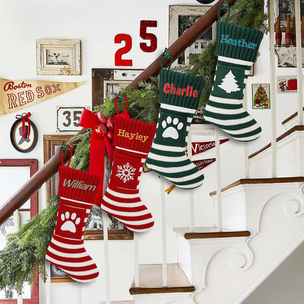 Personalized Embroidered Paw Christmas Stocking | MCGift49
