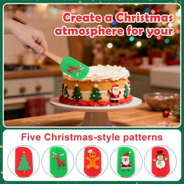 Personalized Christmas Wood Handle Silicone Kitchen Tool | MCGift230