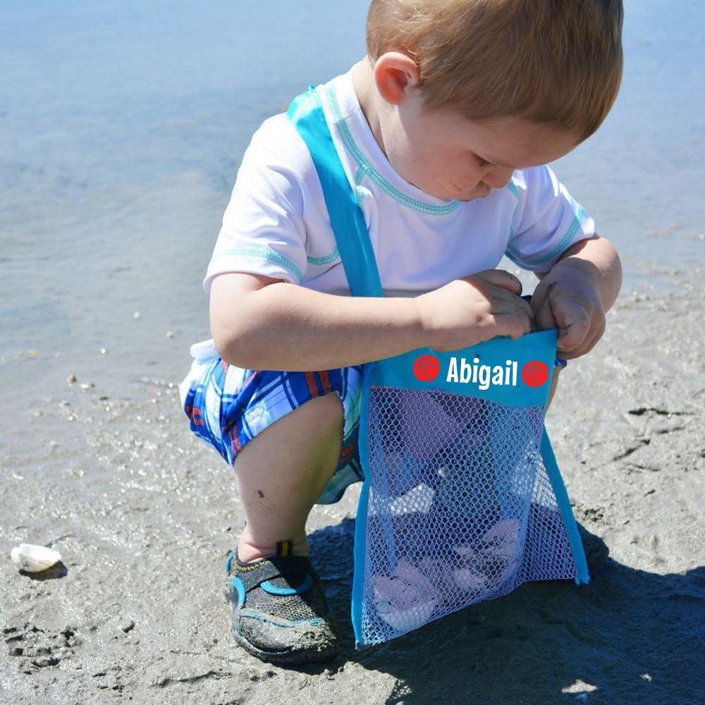 Personalized Seashell Collection Mesh Beach Bag | CWBeach148