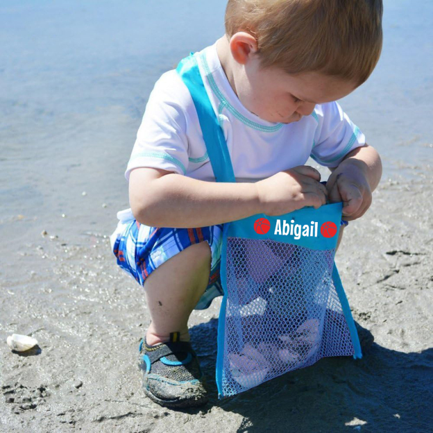 Personalized Seashell Collection Mesh Beach Bag | CWBeach148