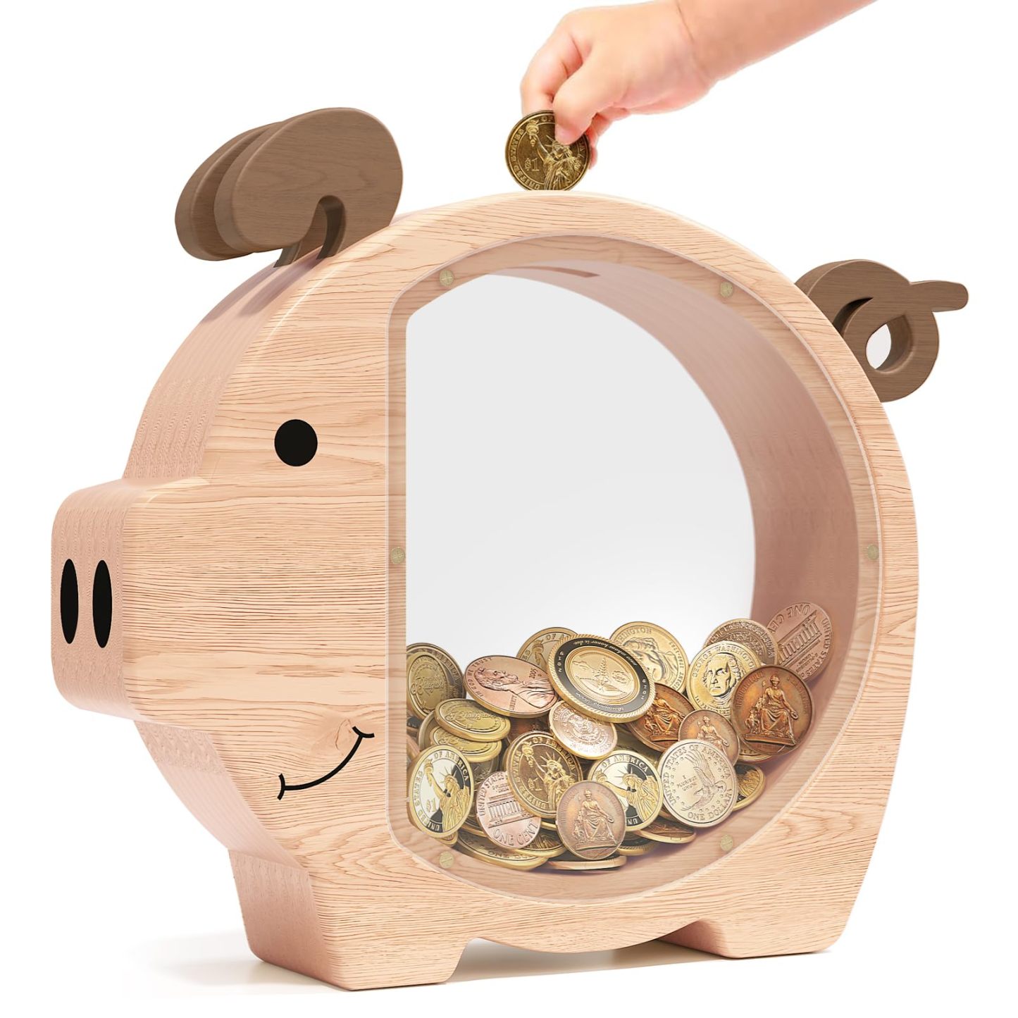 Personalized Kids Wooden Piggy Bank | CWToy65