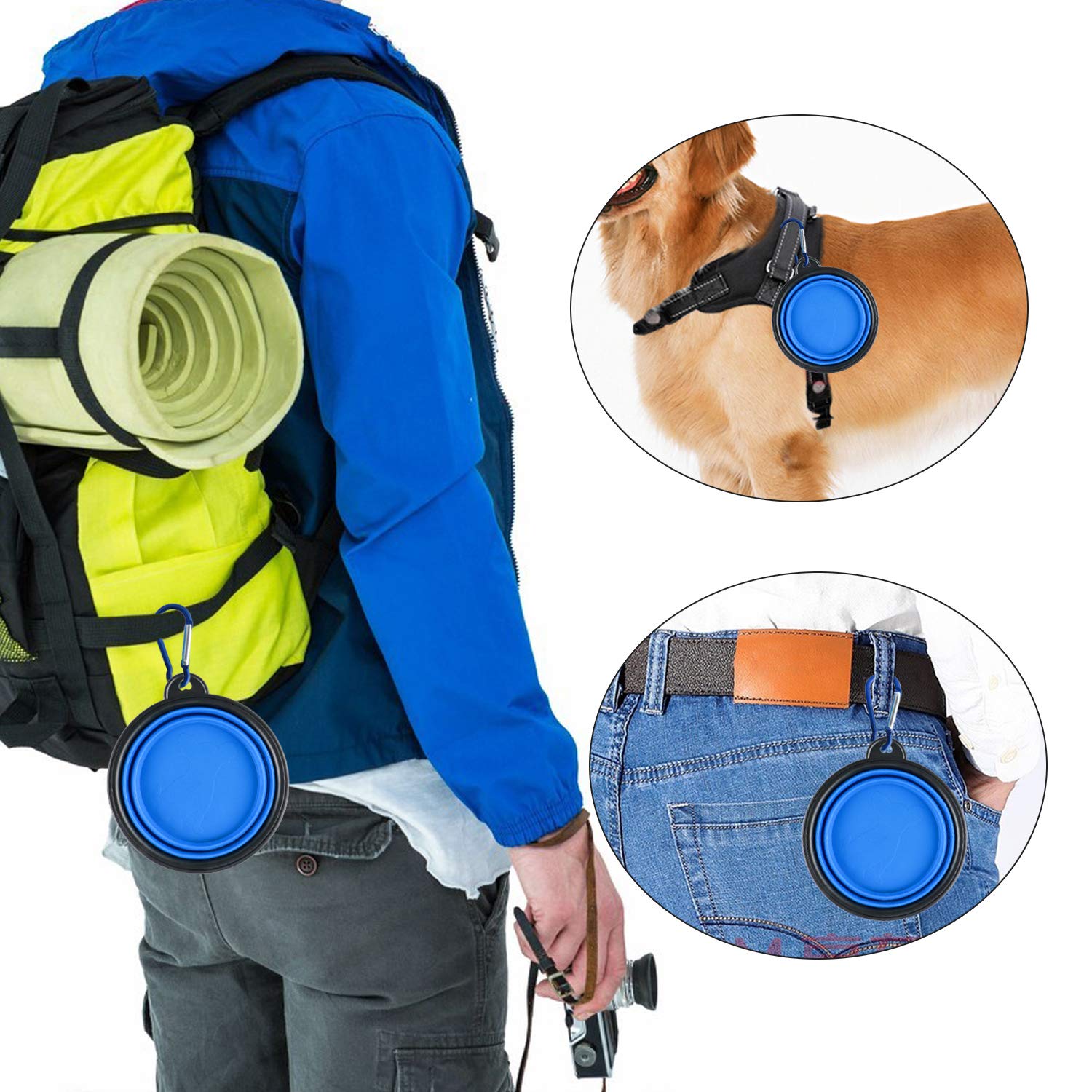 Personalized Silicone Foldable Travel Pet Bowl | BKPet79