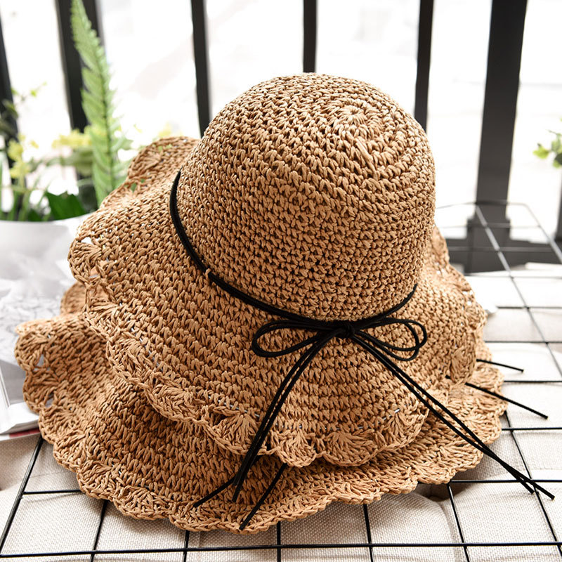 Personalized Bow Leather Patch Straw Hat for Comfort & Unique | CWBeach86