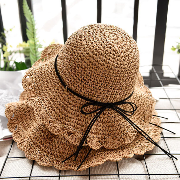 Personalized Bow Leather Patch Straw Hat for Comfort & Unique | CWBeach86