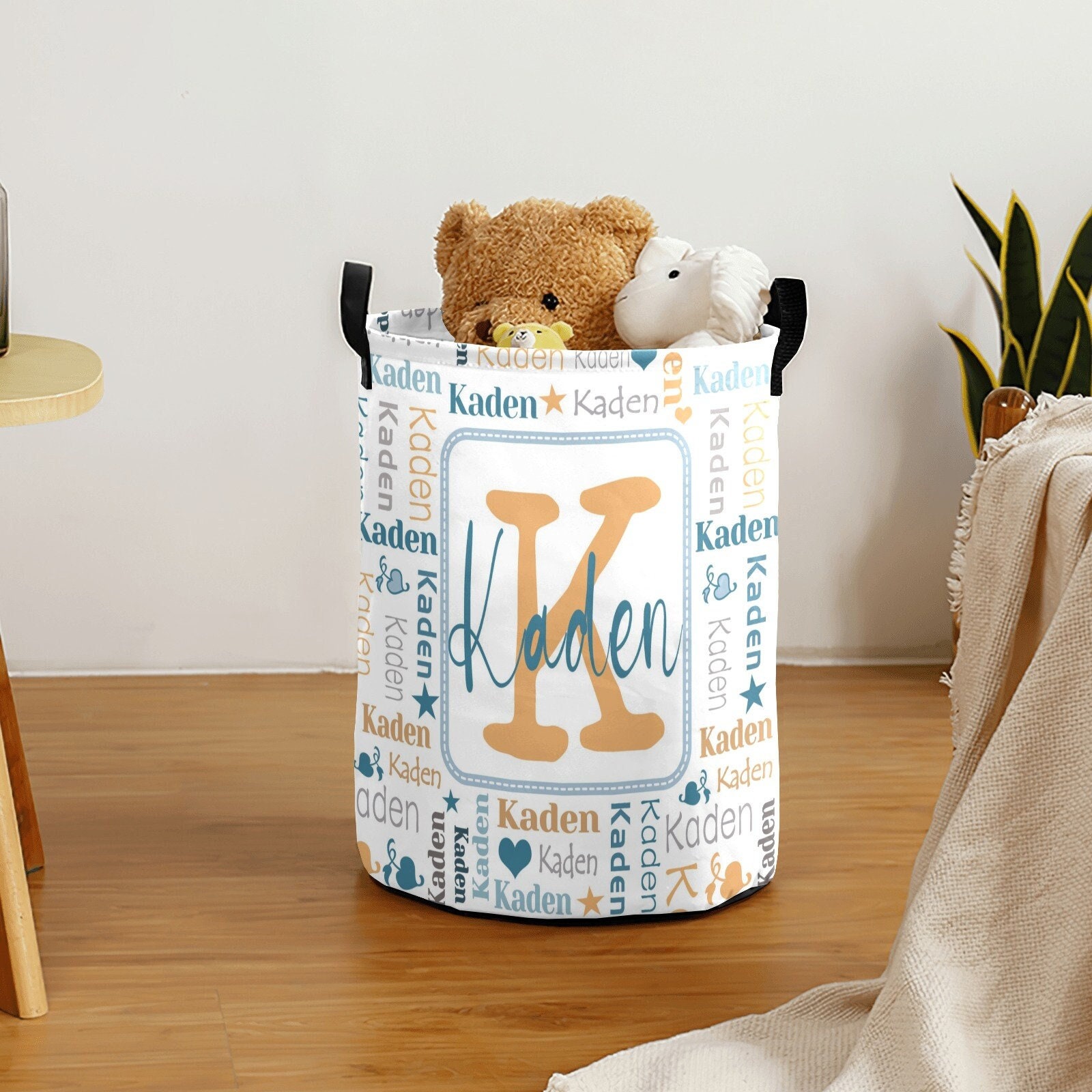 Personalized Laundry Collapsible Baskets with Handle | | CWBasket02