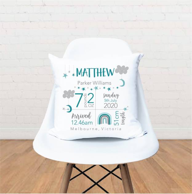Personalised Lovely Birth Announcement Cushion | CWBaby96
