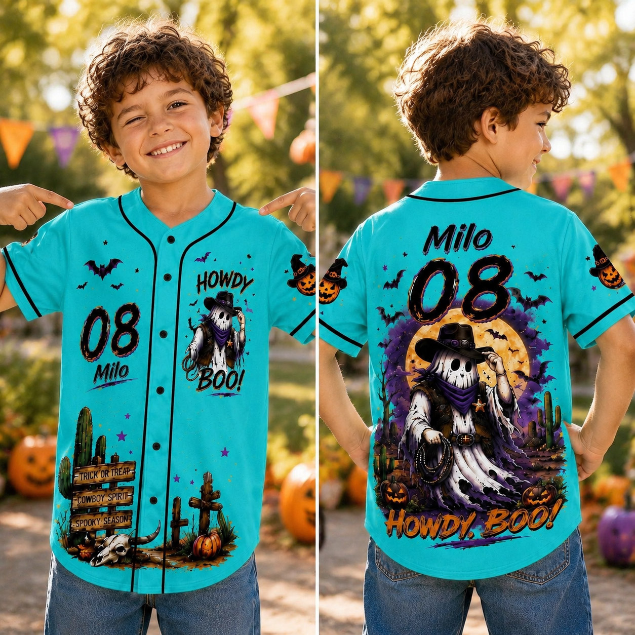Personalized Halloween Button Up Baseball Jersey For Kid & Adult | CWHalloween99