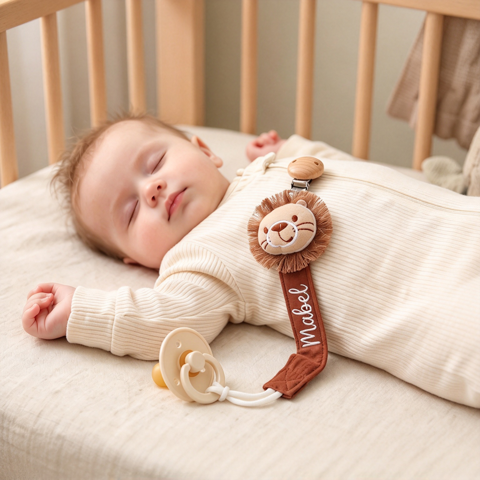 Personalized Embroidered Lovely Pacifier Strap For Baby | CWToy133