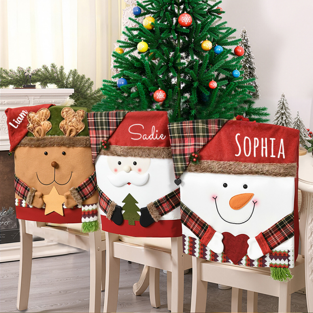 Personalized Handmade Christmas Santa Decor Chair Cover | MCGift173
