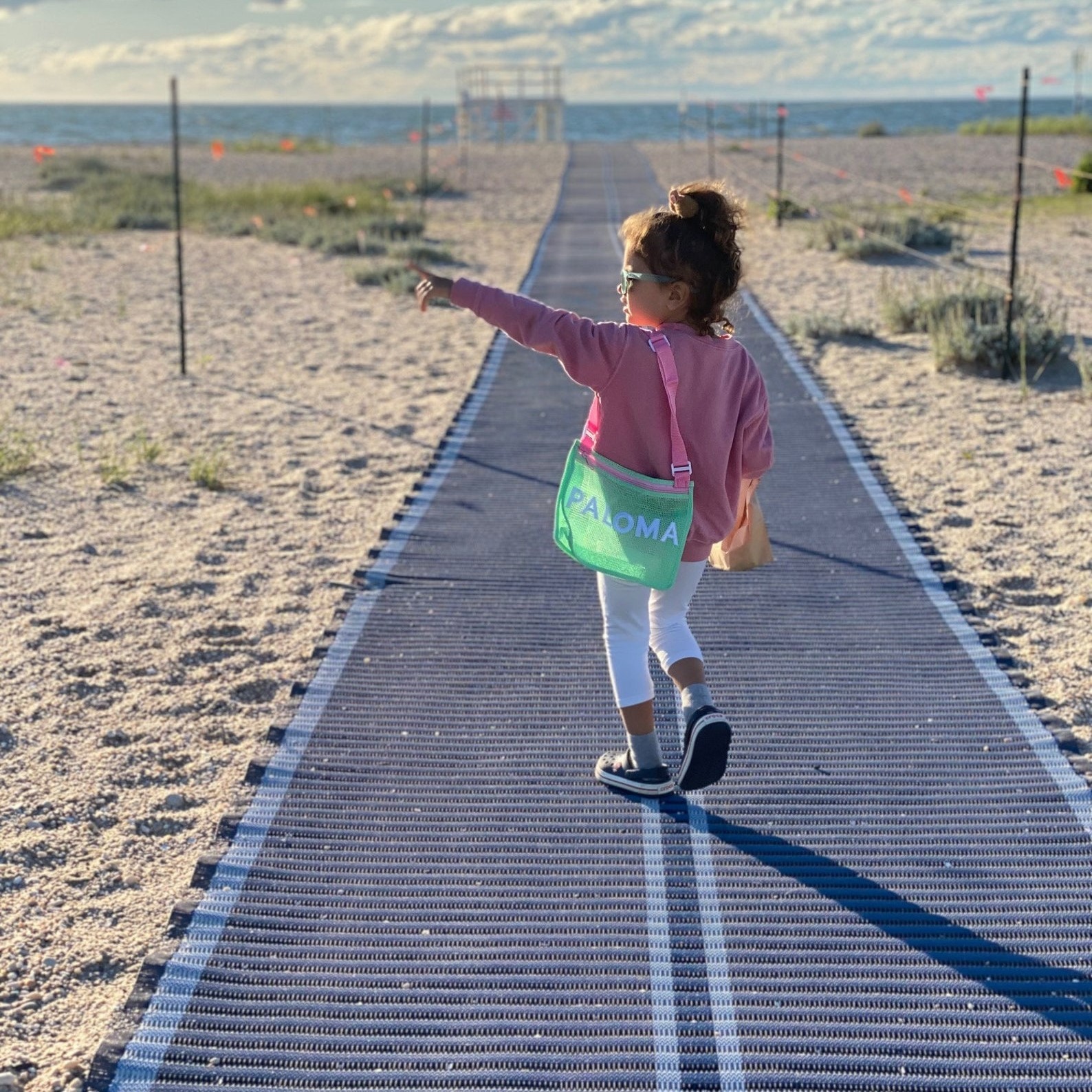 Personalized Seashell Zipper Mesh Beach Bag | CWBeach50