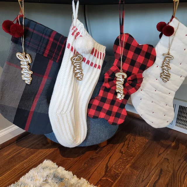 Personalized Wooden Christmas Stocking Tags | MCGift54