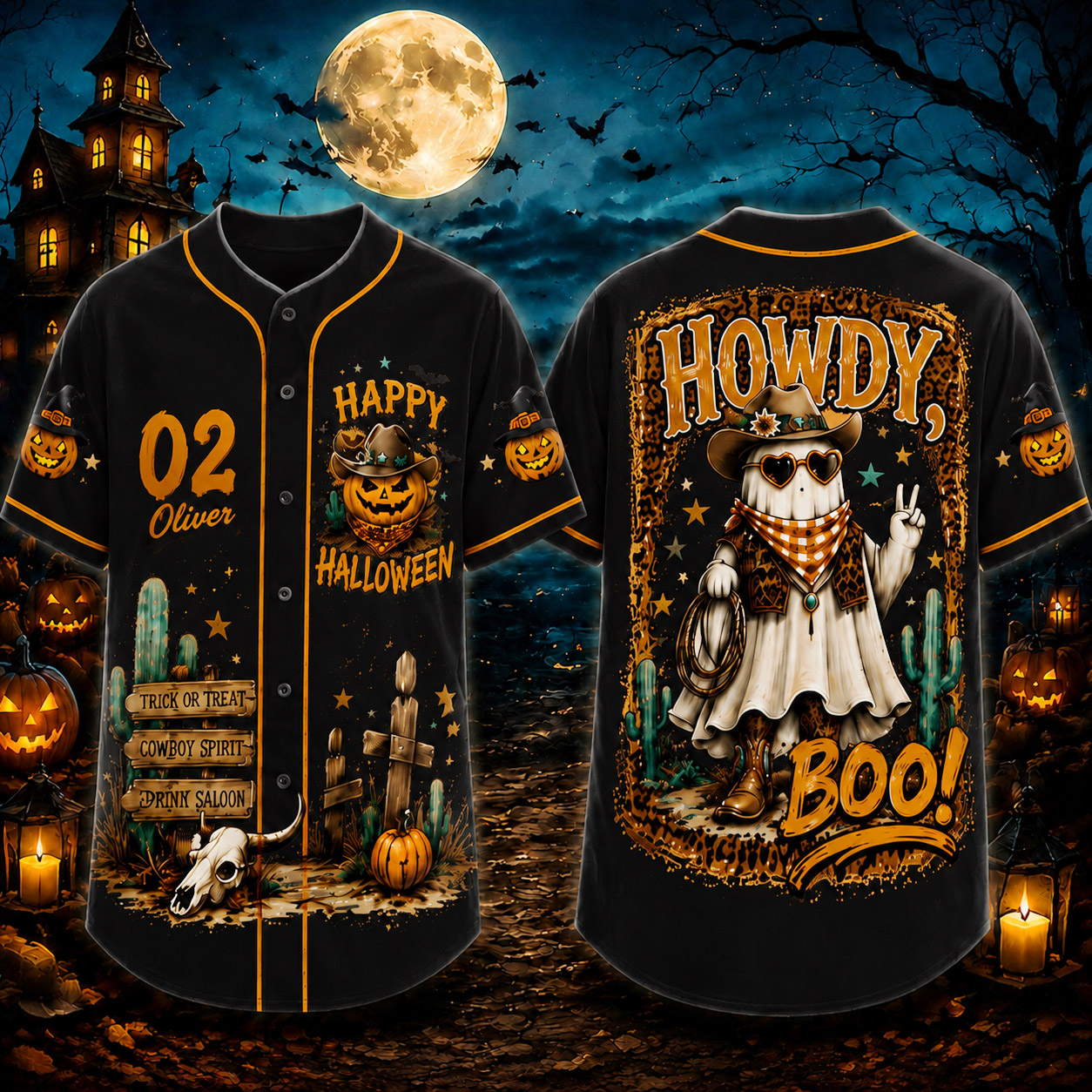 Personalized Halloween Button Up Baseball Jersey For Kid & Adult | CWHalloween104