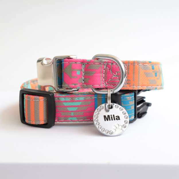 Personalized Sparkling Paw Double Sided Pet ID Tag | BKPet63