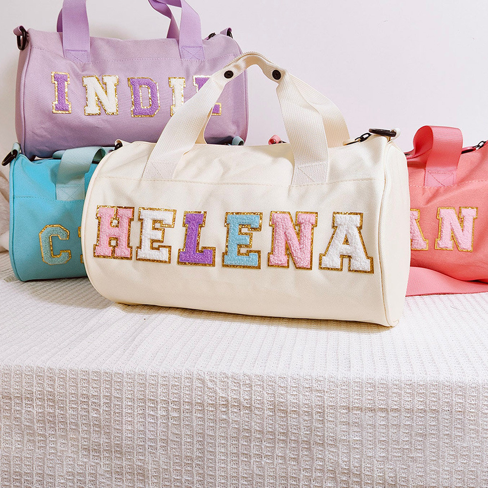 Personalized Chenille Letter Water Proof Duffle Dance Bag