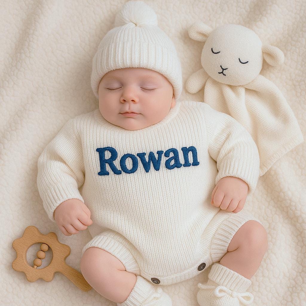 Personalized Embroidered Baby Sweater Outfit Set | CWBaby335