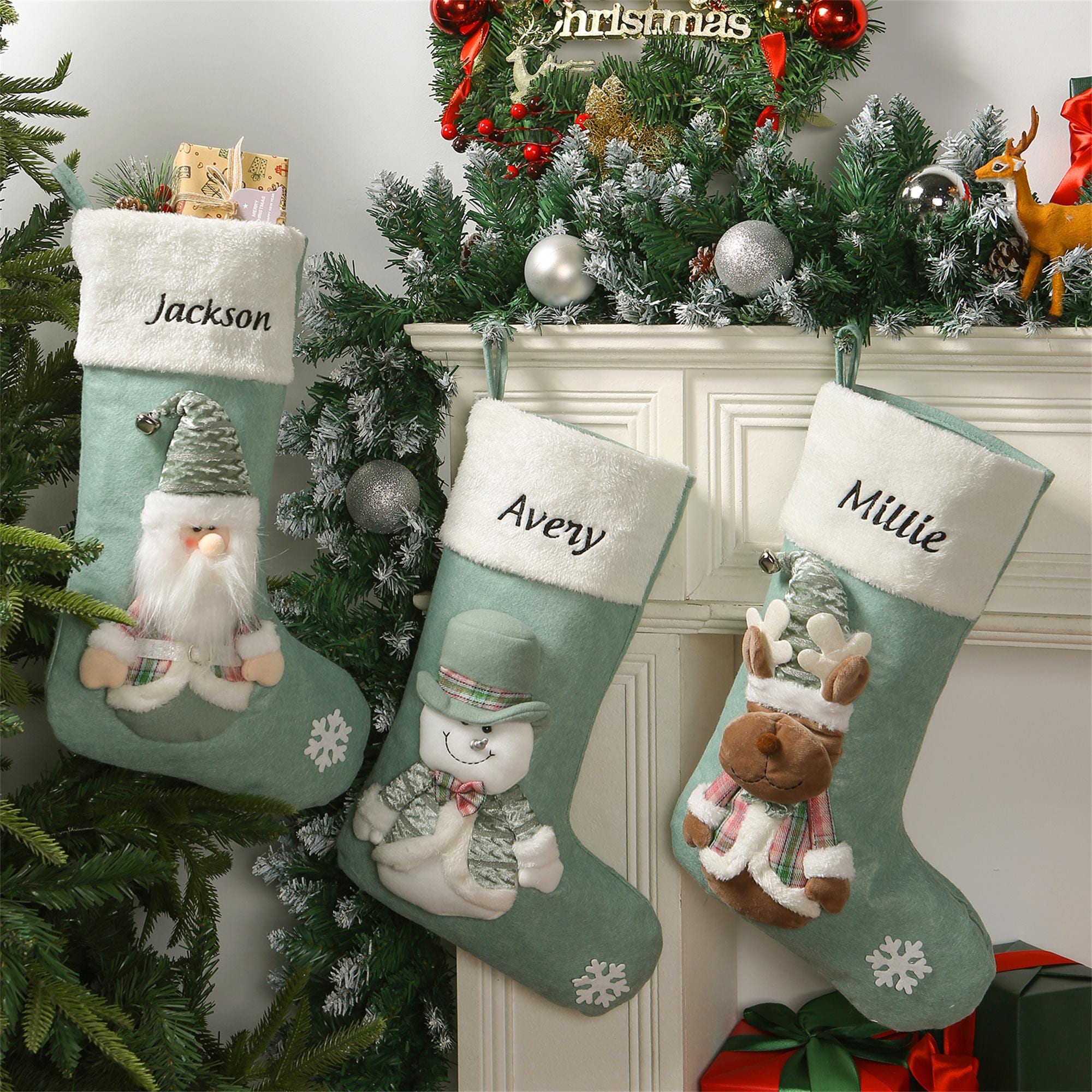 Personalized Embroidered Cute Pattern Christmas Stocking | MCGift207