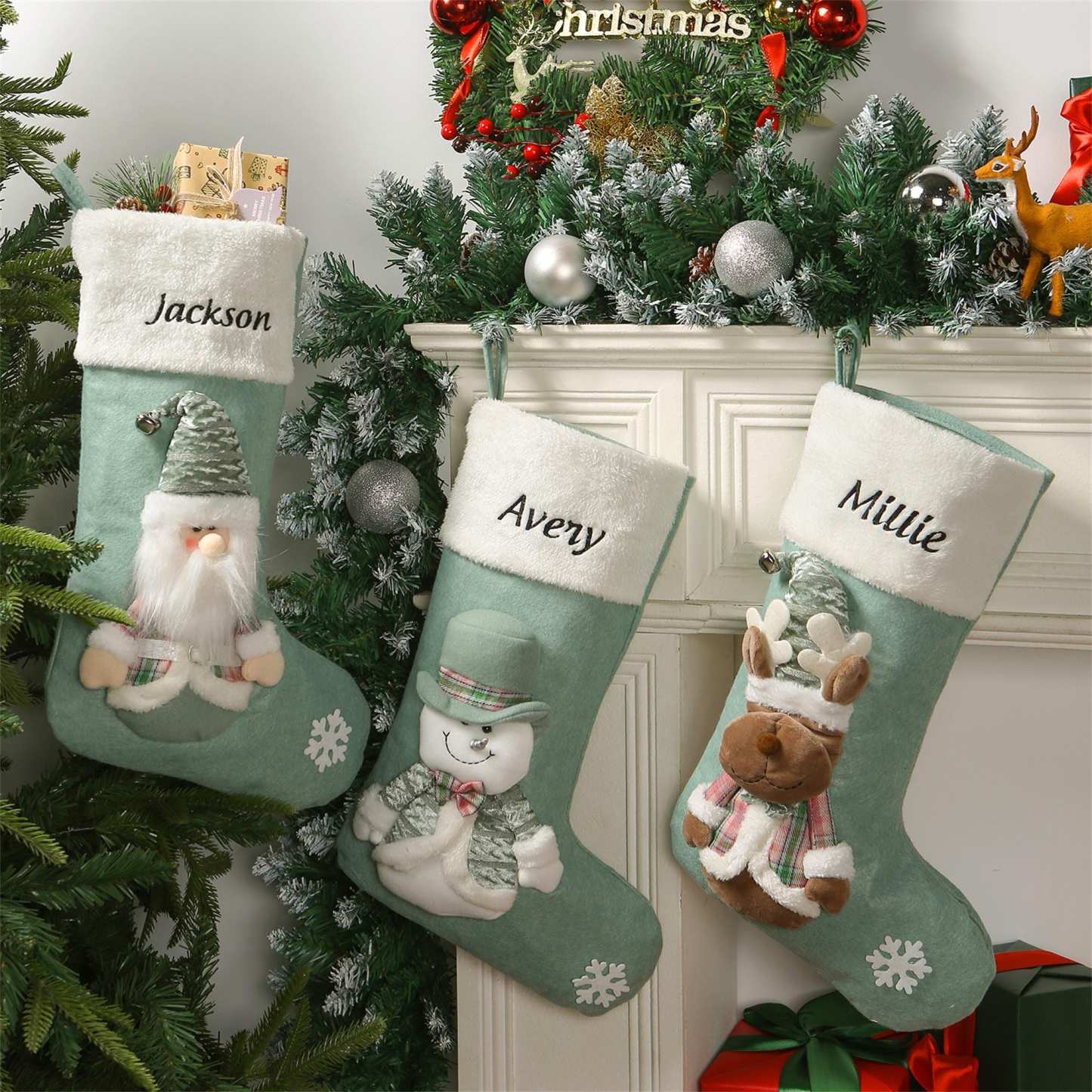 Personalized Embroidered Cute Pattern Christmas Stocking | MCGift207