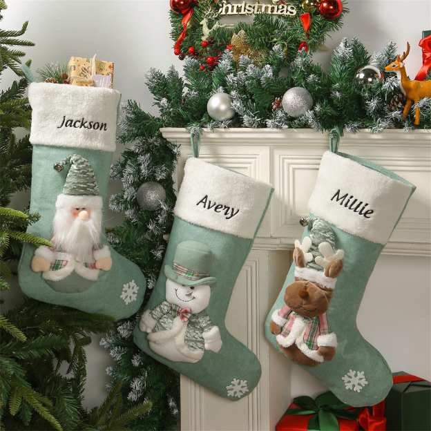 Personalized Embroidered Cute Pattern Christmas Stocking | MCGift207
