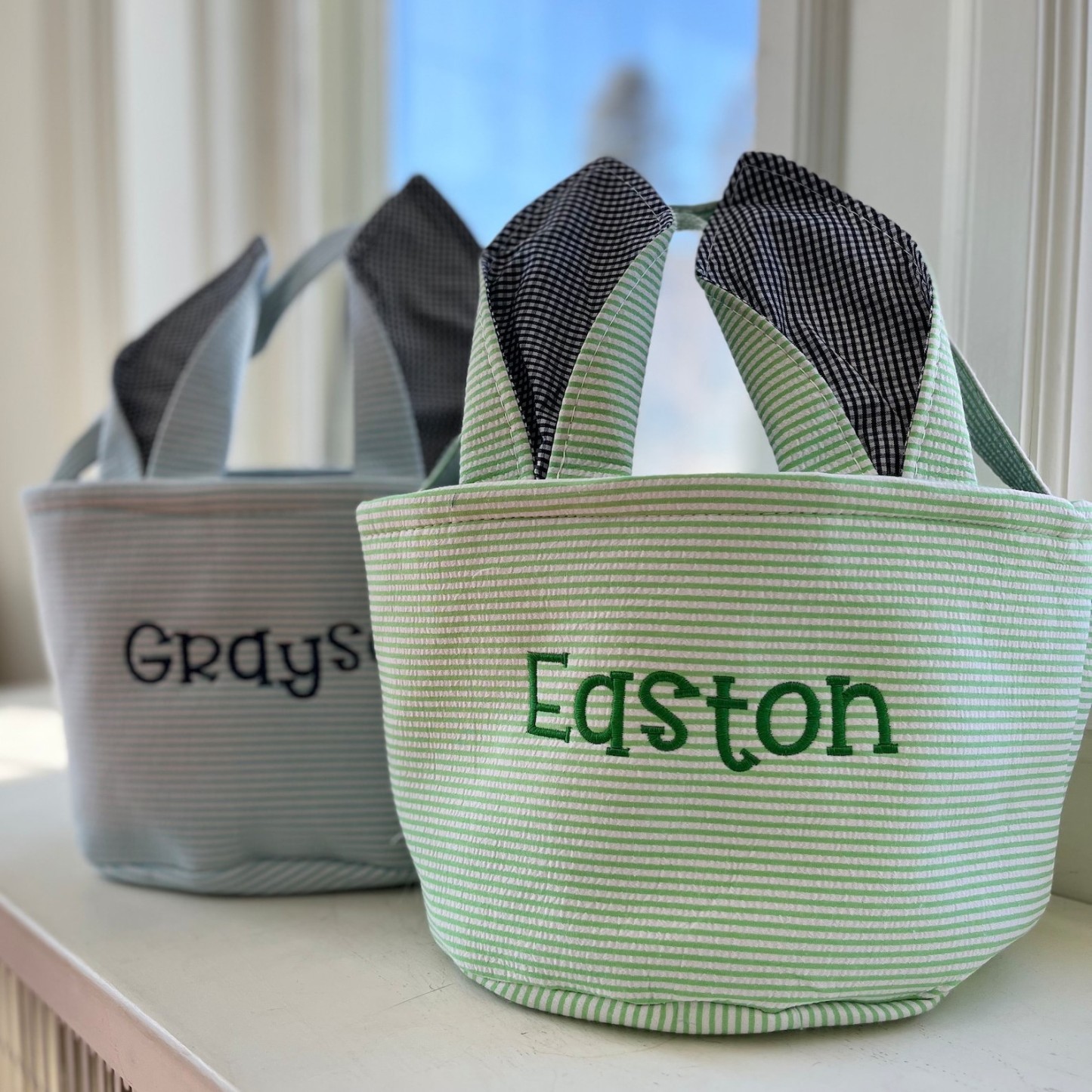 Personalized Embroidered Easter Bunny Basket | CWEaster21